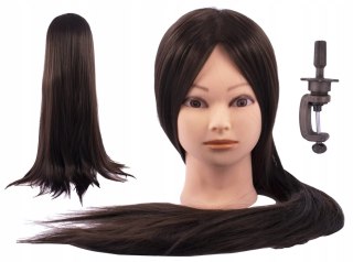 Główka fryzjerska damska brąz 60 cm