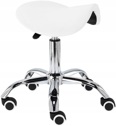 Hoker siodło fryzjerskie białe VELLEPRO