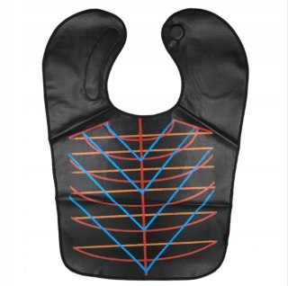 Kołnierz fryzjerski z liniami cięcia