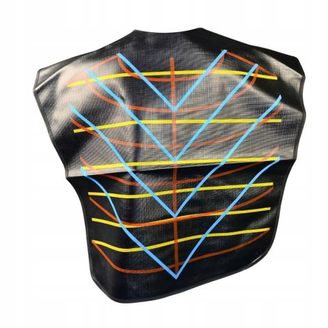 Kołnierz fryzjerski z liniami cięcia