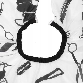 Peleryna fryzjerska biała z motywem fryzjerskim VellePro