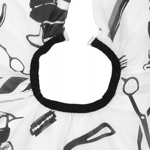 Peleryna fryzjerska biała z motywem fryzjerskim VellePro