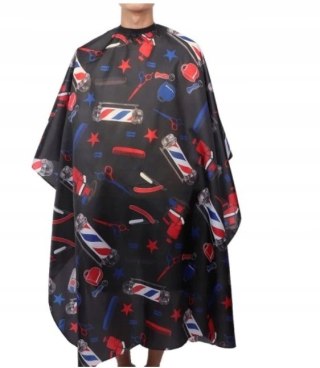 Peleryna fryzjerska do strzyżeń z motywami barberskimi