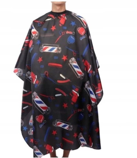 Peleryna fryzjerska do strzyżeń z motywami barberskimi