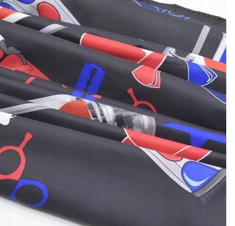 Peleryna fryzjerska do strzyżeń z motywami barberskimi