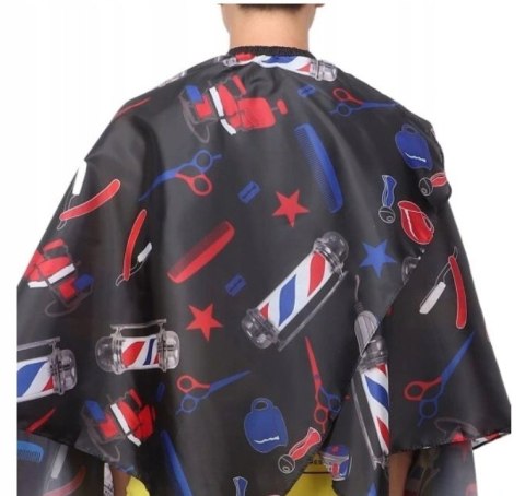 Peleryna fryzjerska do strzyżeń z motywami barberskimi