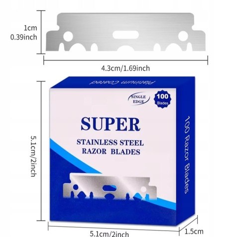 Połówki żyletek do brzytew 100 szt.