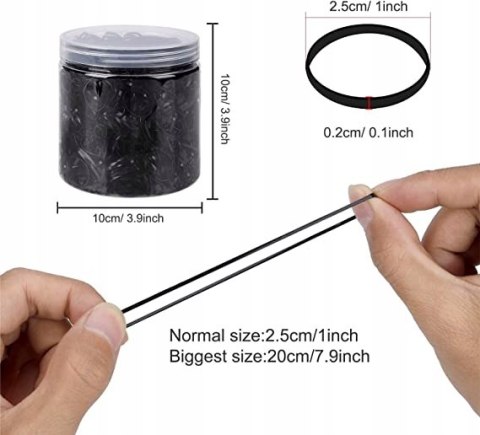 Profesjonalne Silikonowe gumki do włosów - małe czarne