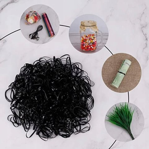 Profesjonalne Silikonowe gumki do włosów - małe czarne