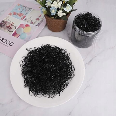 Profesjonalne Silikonowe gumki do włosów - małe czarne