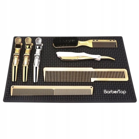 Silikonowa antypoślizgowa mata fryzjerska narzędziowa 30x19 cm czarna velle