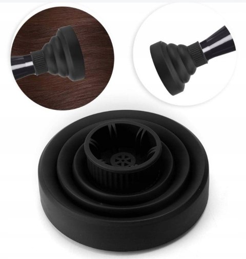 Dyfuzor do suszarek czarny uniwersalny silikonowy kompaktowy