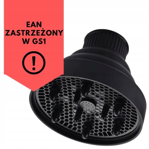 Dyfuzor do suszarek czarny uniwersalny silikonowy kompaktowy