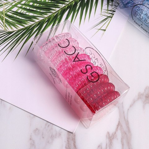 Gumka sprężynka do włosów Róż 9szt