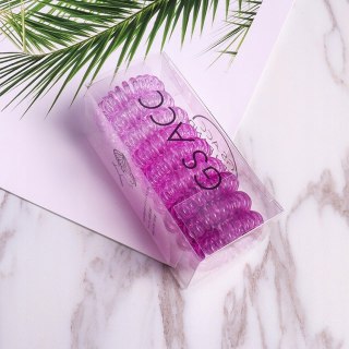 Gumka sprężynka do włosów fiolet 9szt