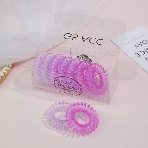 Gumka sprężynka do włosów fiolet 9szt