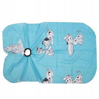 Peleryna Fryzjerska Dziecięca z Regulacją, Wzór Bajkowy, Niebieska