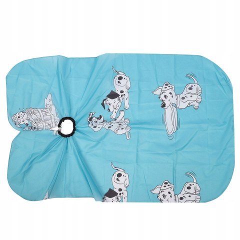 Peleryna Fryzjerska Dziecięca z Regulacją, Wzór Bajkowy, Niebieska