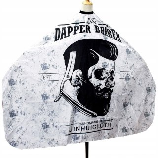 Peleryna Fryzjerska fartuch BarberWorld 140x160 cm czarno-biała barber