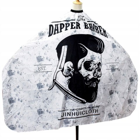 Peleryna Fryzjerska fartuch BarberWorld 140x160 cm czarno-biała barber