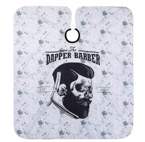 Peleryna Fryzjerska fartuch BarberWorld 140x160 cm czarno-biała barber