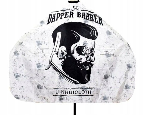 Peleryna Fryzjerska fartuch BarberWorld 140x160 cm czarno-biała barber