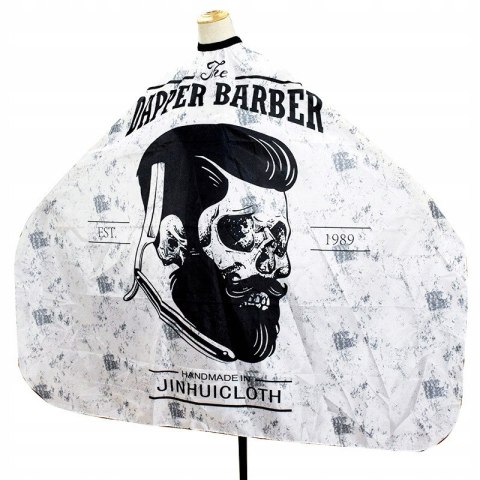 Peleryna Fryzjerska fartuch BarberWorld 140x160 cm czarno-biała barber