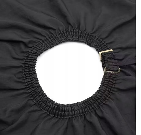 Peleryna fryzjerska czarna z okienkiem na telefon do strzyżeń VellePro