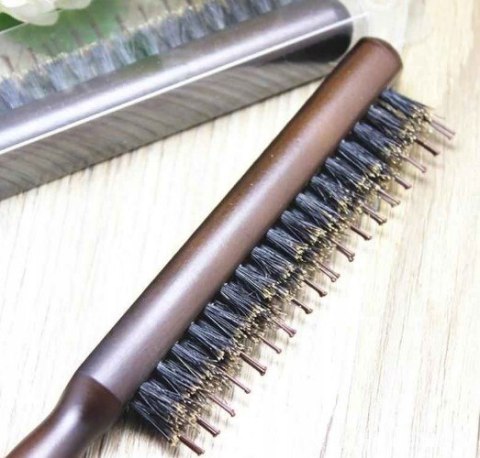 Szczotka fryzjerska do modelowania kokówka drewniana włosie dzika VellePro